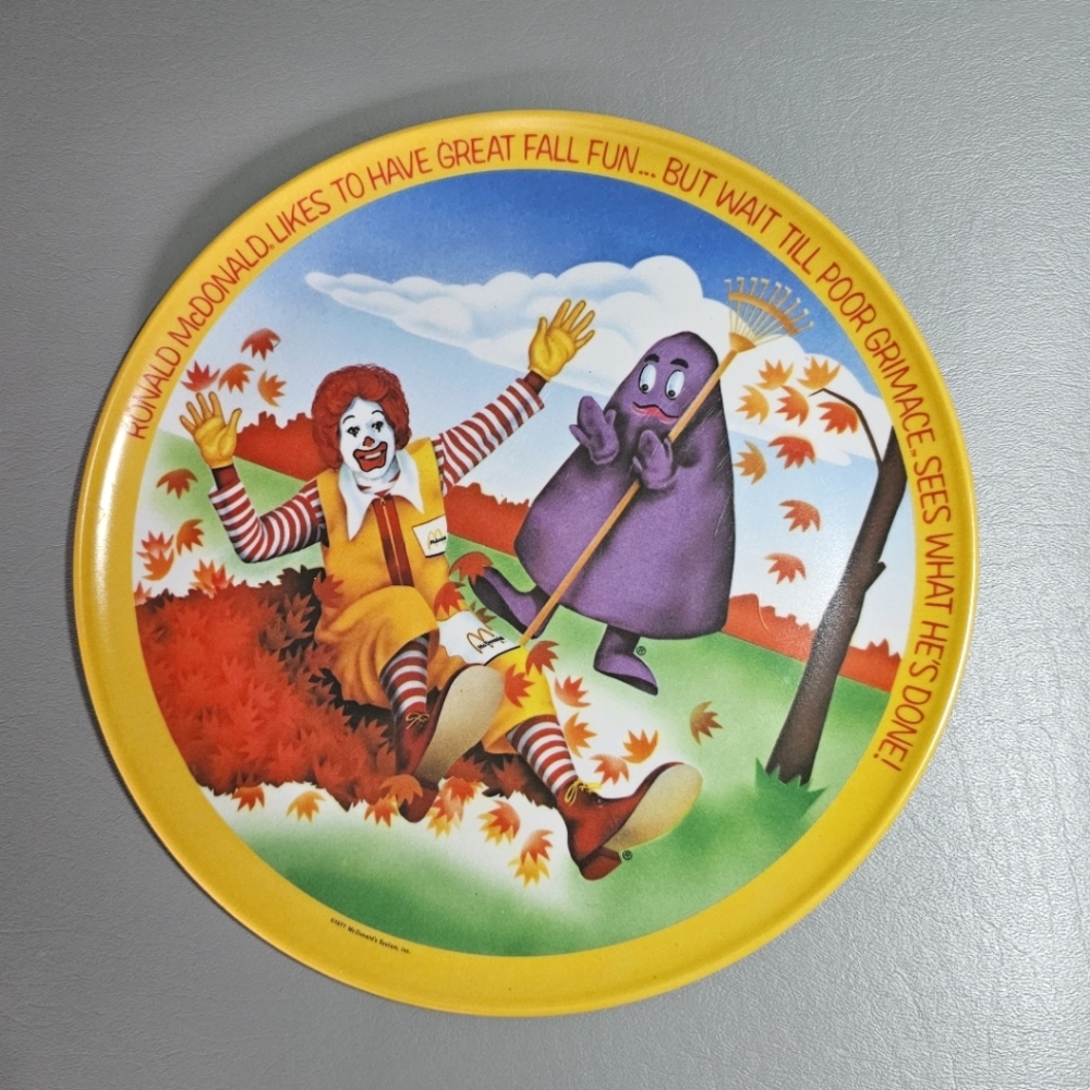 McDonald's vintage fall grimace collectors Plate by Lexington
